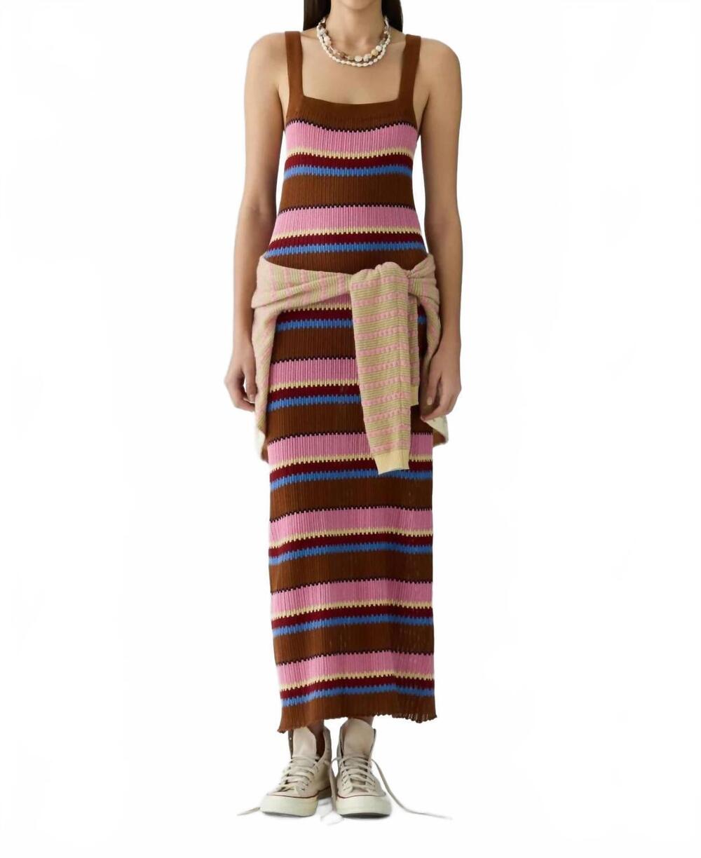 NEW GUEST IN RESIDENCE palazzo dress in burnt sienna combo